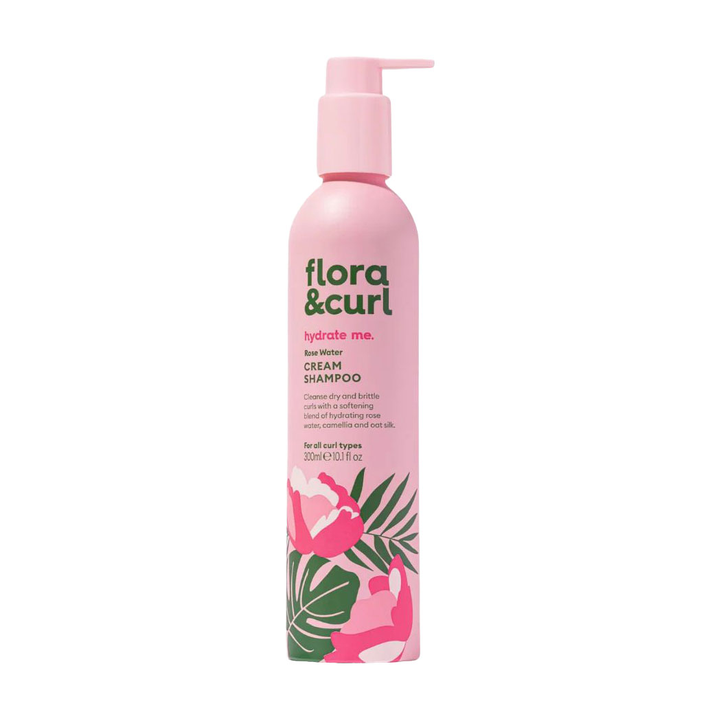 Зволожувальний шампунь для волосся Flora &amp; Curl Hydrate Me Rose Water Honey Cream Shampoo, 300 мл